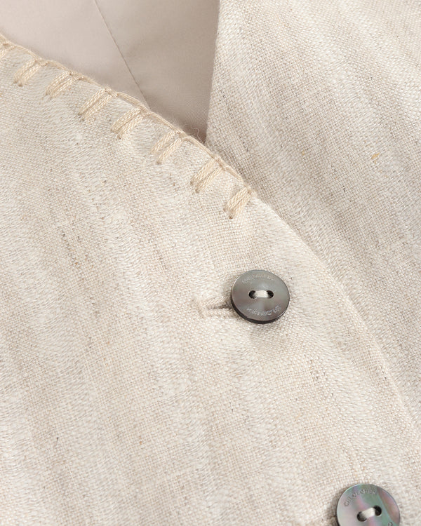 Stitched Detail Linen Vest