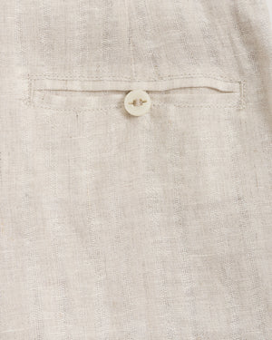 Braided-Hem Linen Shorts