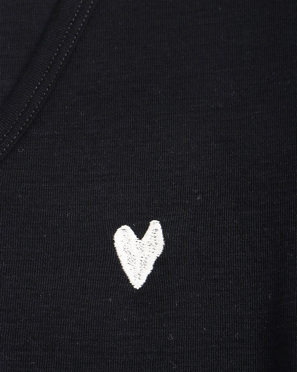 Heart Embroidery Wool T-Shirt