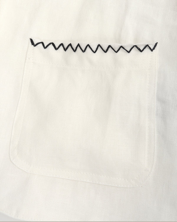 100% Linen Stitched Vest