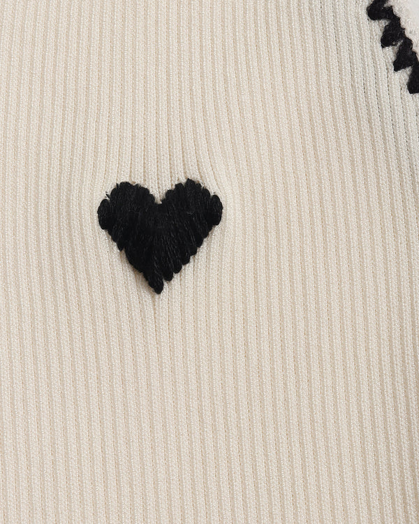 Heart Embroidered Tank Top