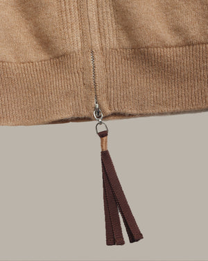 Cashmere Zip-Up Hoodie Cardigan