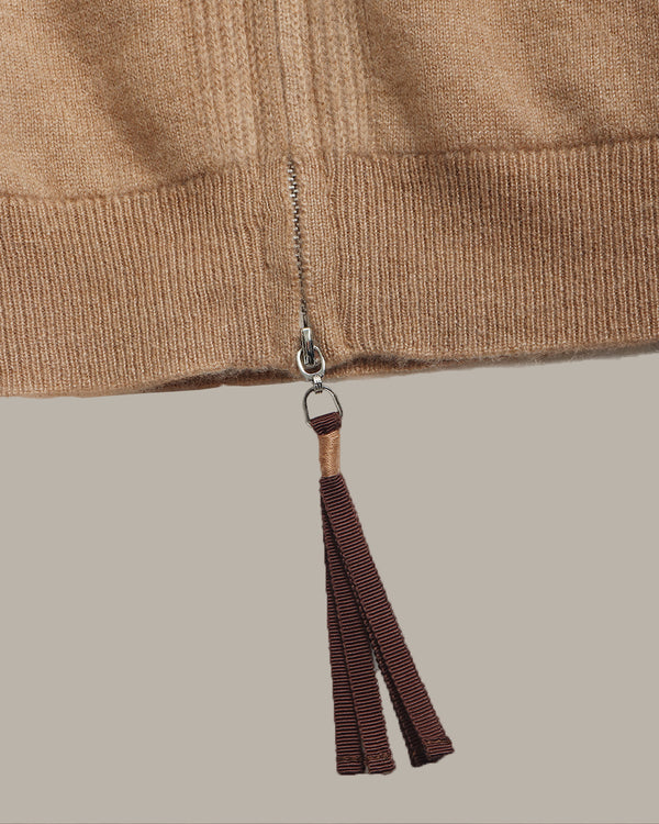 Cashmere Zip-Up Hoodie Cardigan