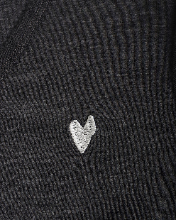 Heart Embroidery Wool T-Shirt