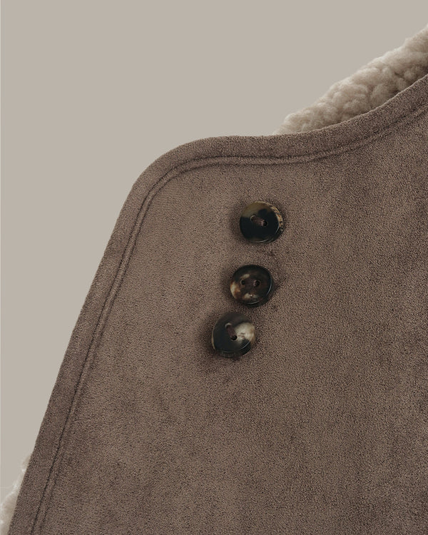 Fuax Shearling Coat With Scarf