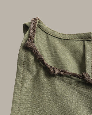 100% Linen Minimalist High-Neck Dress