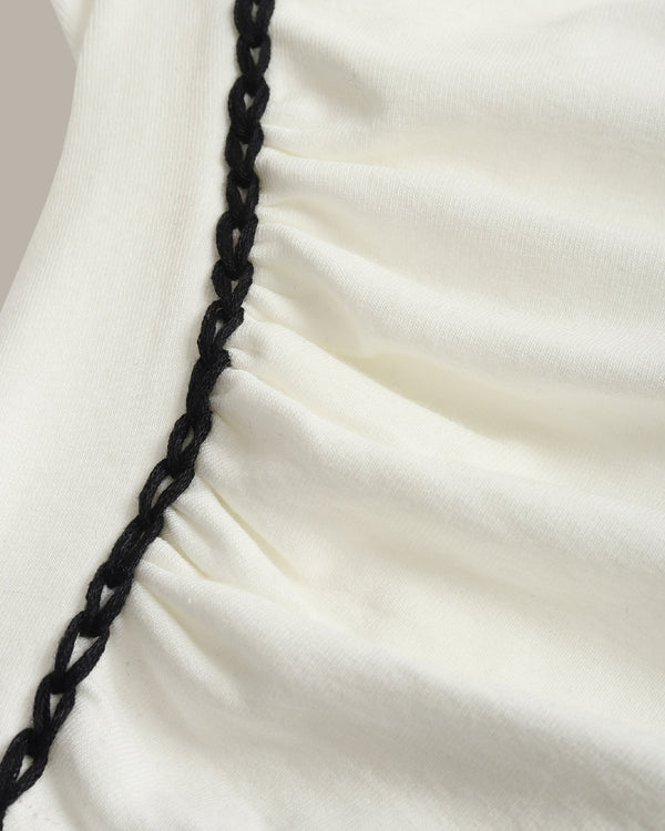Asymmetrical Draped Chain Details Top