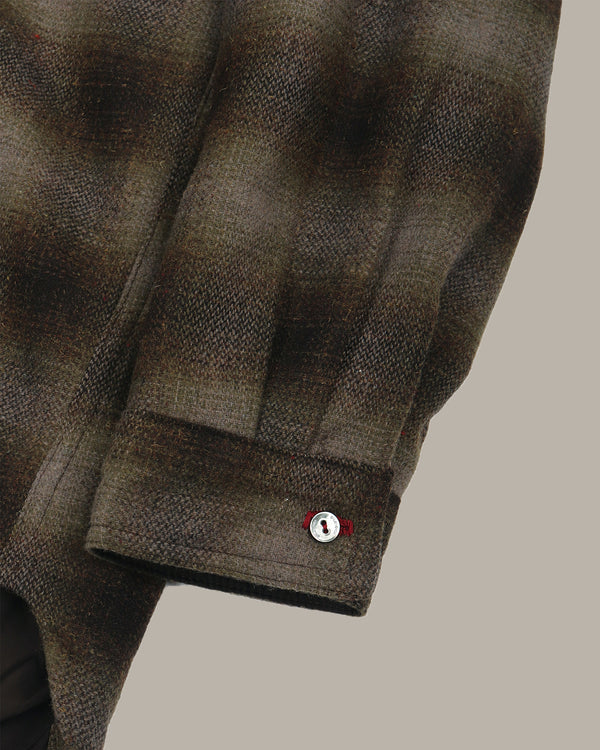 Contrast Collar Plaid Shirt Jacket