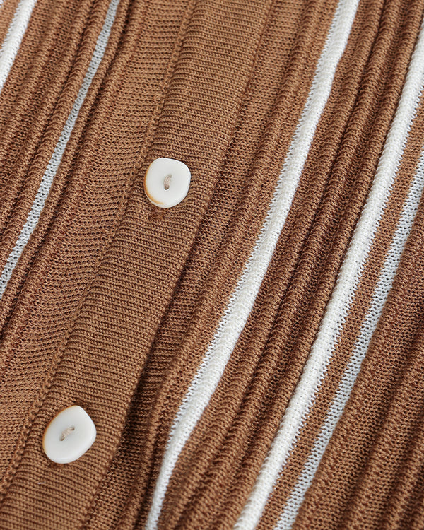 [E] Striped Sleeveless Knit Top