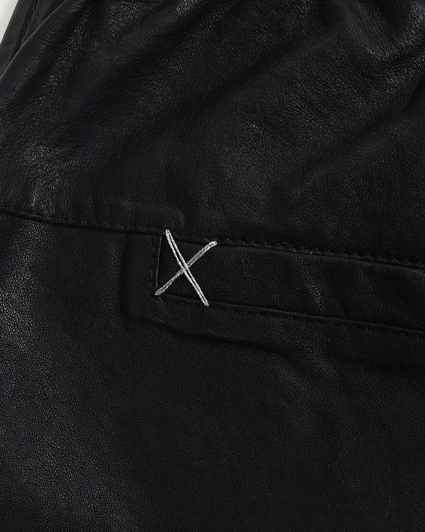 Stretchable Waist Leather Pants