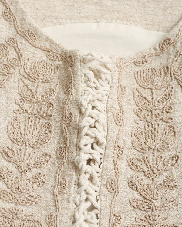 Embroidery Linen Vest