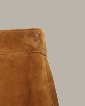 A-Line Short Suede Skirt