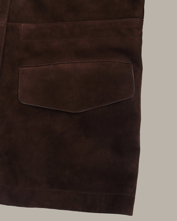 100% Suede Flap-Pocket Jacket