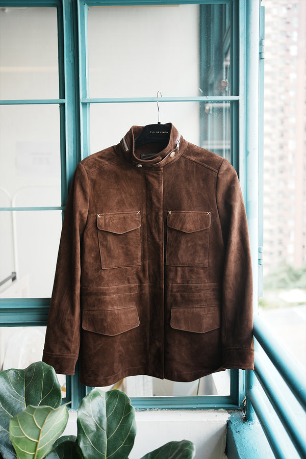 100% Suede Flap-Pocket Jacket