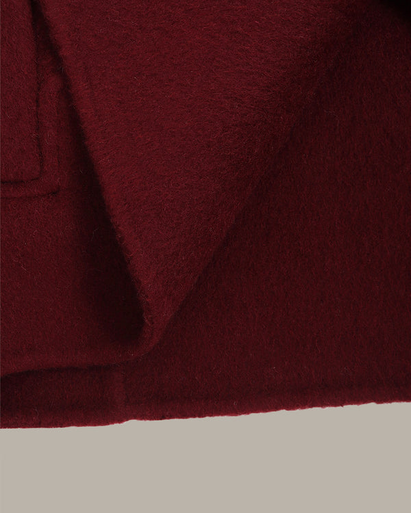 戗驳领中长款大衣