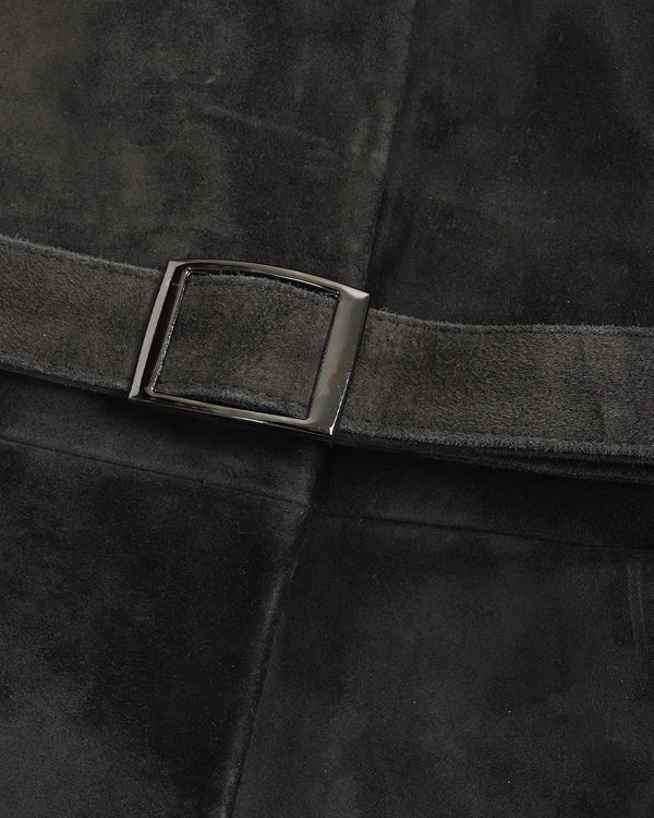 Suede Leather Vest with Belt