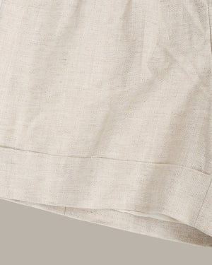 Braided-Hem Linen Shorts
