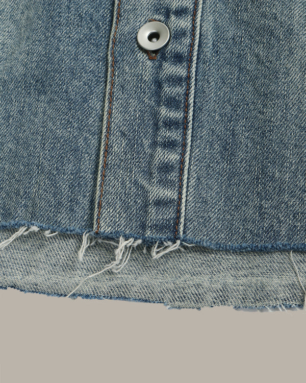 刺繡牛仔短襯衫
