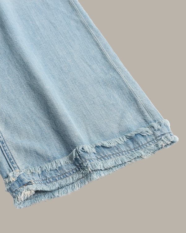 Fringe Hem Denim Jeans