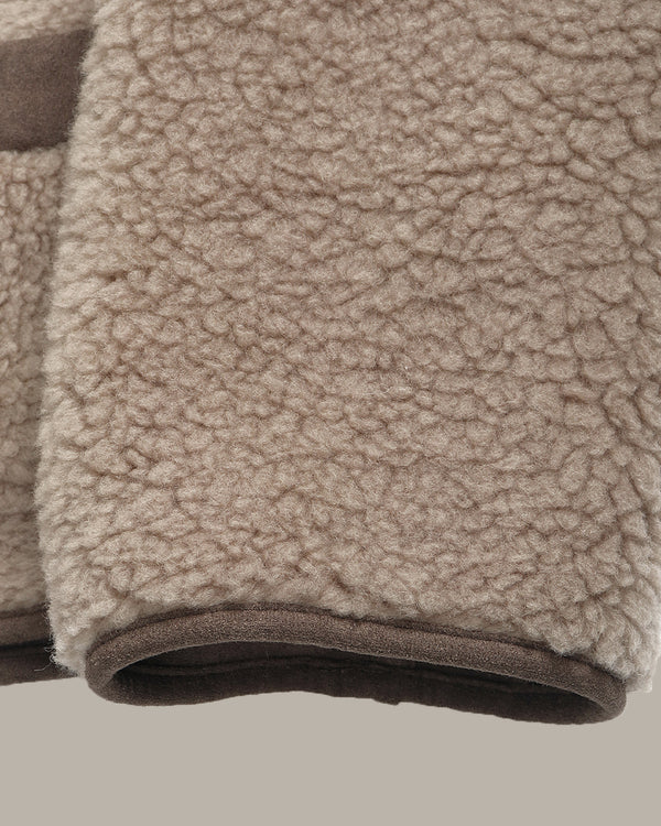 Fuax Shearling Coat With Scarf