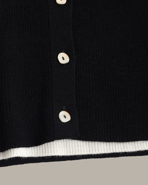 Two-in-One Knit Wool Cardigan