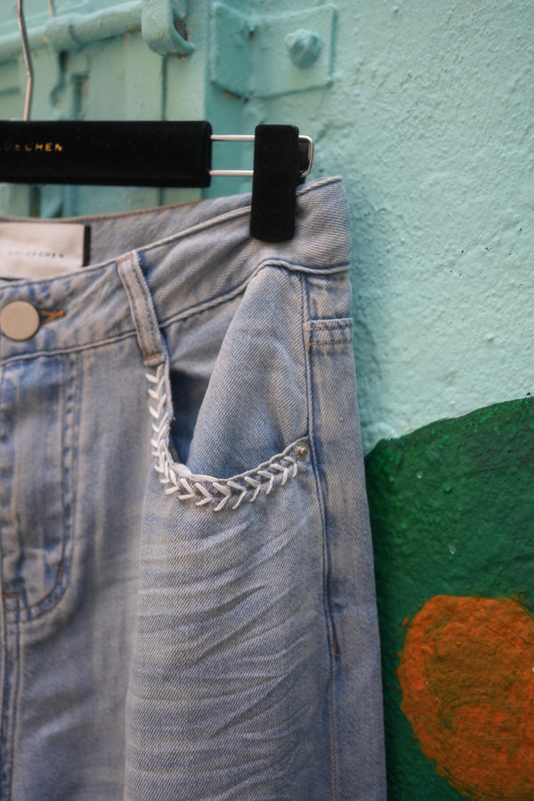 Fringe Hem Denim Jeans